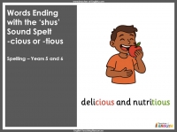 Words Ending with the 'shus' Sound Spelt -cious or -tious - Years 5 and 6